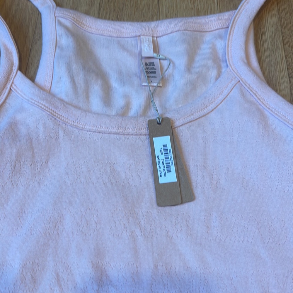 Skims Pink Logo Tank top size L no tags - Picture 2 of 3